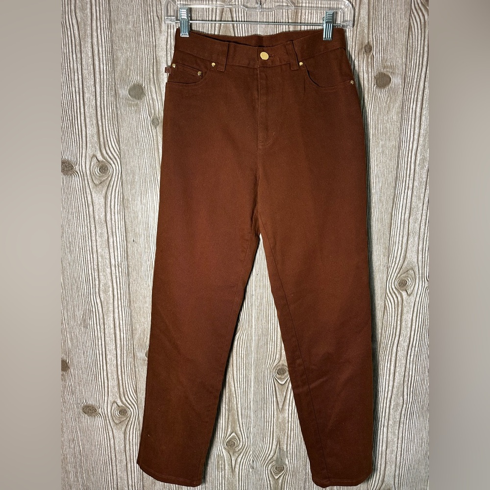 Ralph Lauren Brown Denim Straight Leg Mid Rise Jeans Sz 2P